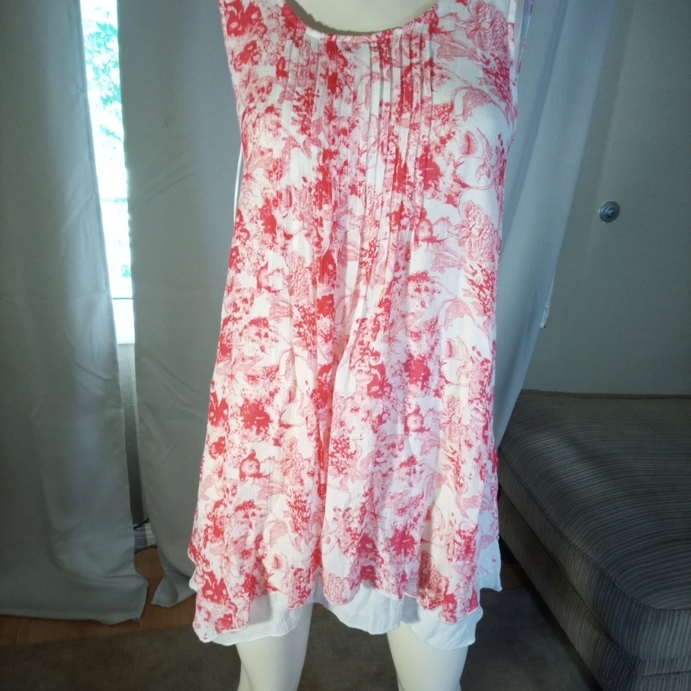 Papillon Blanc Red and White Floral Dress